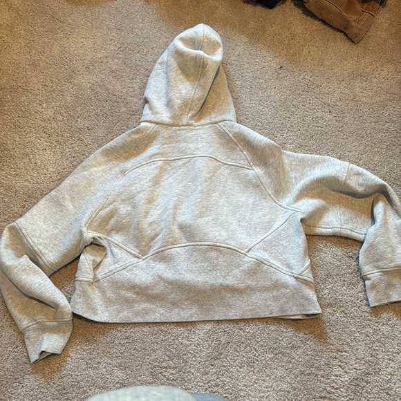 Lululemon Oversized Scuba Half Zip Hoodie Light Grey Medium - Picture 6 of 6